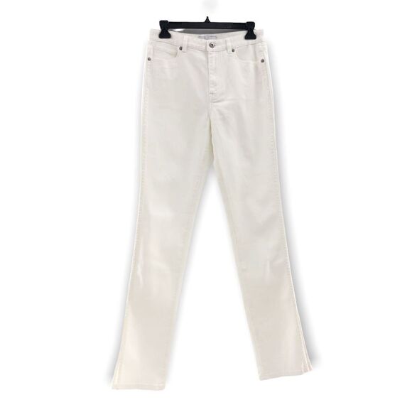 Something Navy Nina Denim Pants with Slit in White 6 - Picture 6 of 11